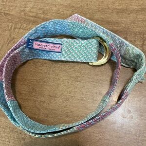 Vineyard vines Classic Whale Patchwork‎ D-Ring women’s Belt-Medium -fair